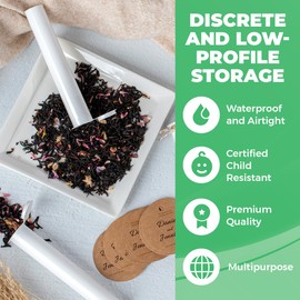 Kopperko 10 Pack 116mm Plastic Pop Top Tube - Child Resistant Smell Proof Containers for Herbs and Spices | UV and Moisture Resistant Medication Container | Airtight & Waterproof Storage | White