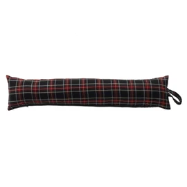 Classic Home Store Black Stewart Tartan Draught Excluder Check French Patio Door Long Draft Stopper (4ft)