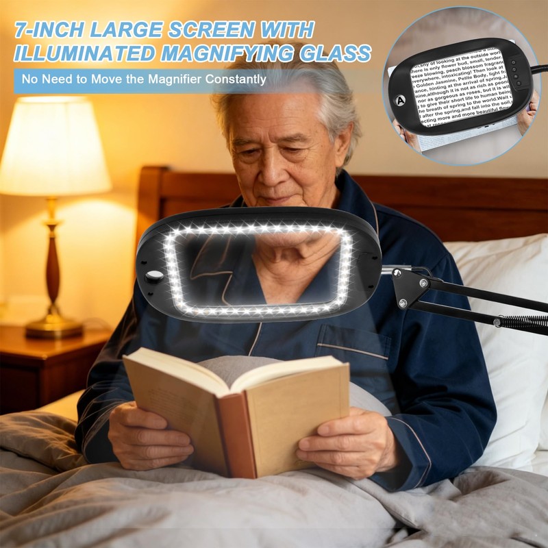 10X 30X Large Floor Magnifying Glass with Light and Stand,Heightened