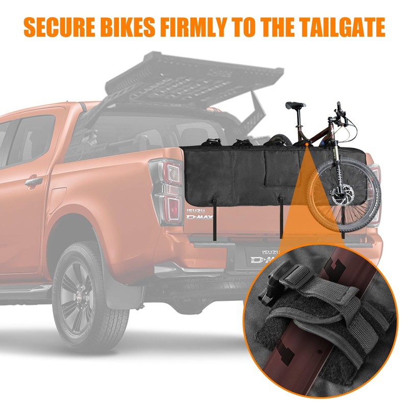 WALMANN 52" Wide Tailgate Pad for Bikes, Holds Up to