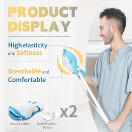 EZ Assistive Restraint Gloves for Dementia Patient, Medical Assistance Glove with Zipper Opening For Finger Protection