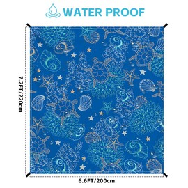 Beach Blanket Waterproof Sandproof Oversized, Extra Large Beach Mat 79" X 87"/110"x118" for 1-8 Adults Sand Free, Quick Drying Durable Outdoor Picnic Mat for Beach Travel Camping Hiking