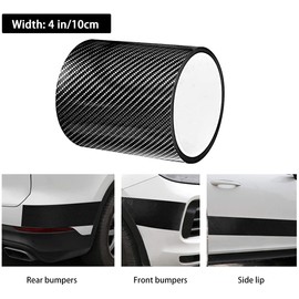 Car Door Sill Strips Carbon Fibre Sticker, 10 cm x 10 m Universal Car Door Sill Protector Door Sill Sticker for Car Door Edge Protection/Door Sill Protection/Car Bumper Protector