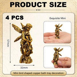 Otoolling 4 Pcs Mini Angel Shape Copper Bath Disk Ornaments Copper Bird Bath Purification Disks Birdbath Cleaner Single 0. 6 oz Weight Universal Fit for Outdoor Birdbaths, Bowl