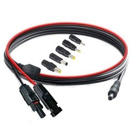 LJKTT-TEC MC-4 to DC Cable Solar Panel to DC 5.5mm x 2.1mm Male Adapter Charge Cable with DC 3.5x1.35mm, DC 4.0mmx1.7mm,DC 5.5mmx2.5mm,6.5x3mm and DC8mm Converter for Solar Panel (1.5m/5ft)