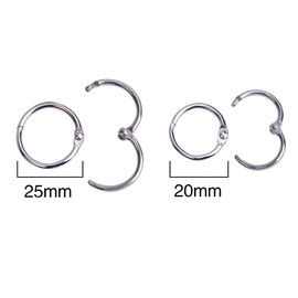 1" & 0.75" Bookbinding Rings Silver Pack of 100