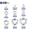 Mr. Pen- Metric Hex Nuts Assortment Kit, 370 pcs, Stainless
