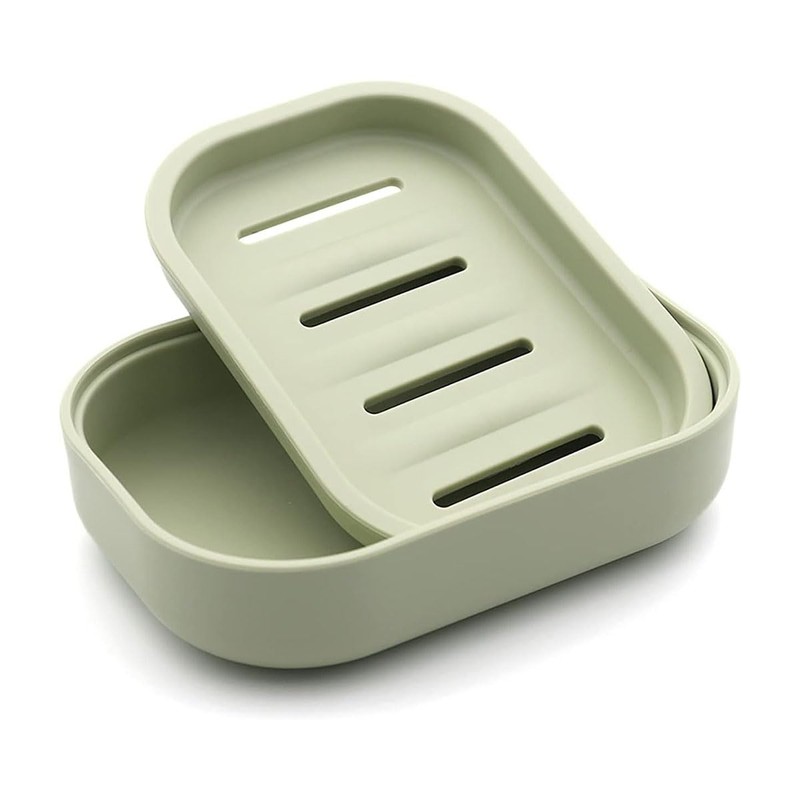 Hooiolye Set of 4 Plastic Soap Dish Container Box, Double