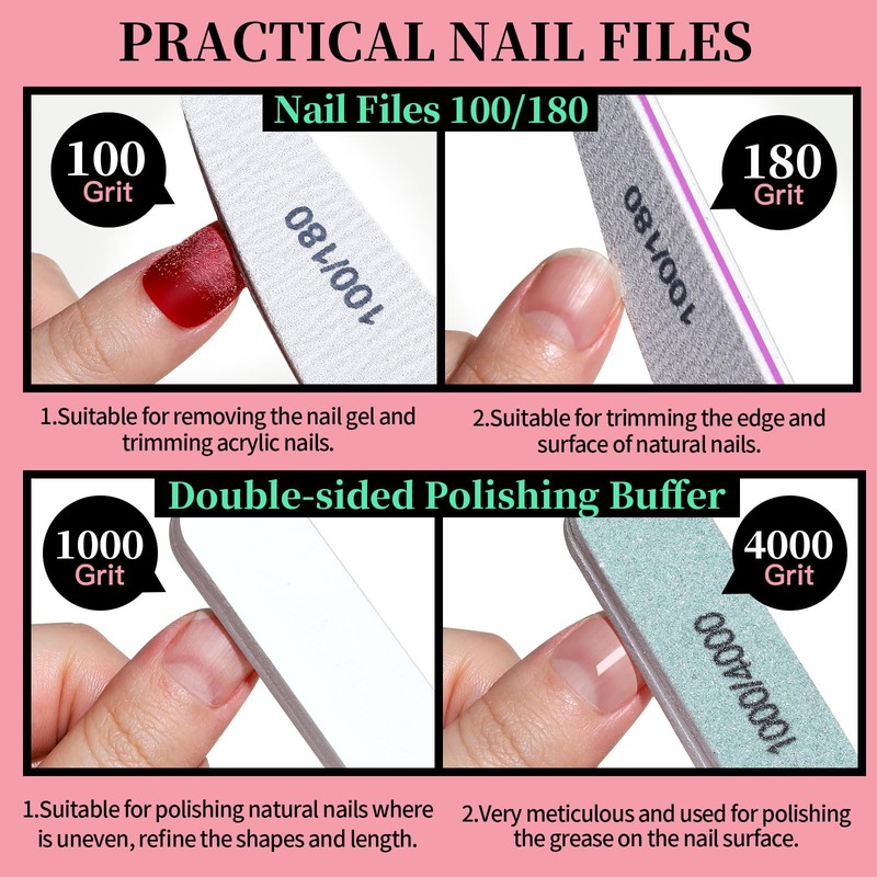 FANDAMEI Buffer for Nails, Buffer for Gel Nails, Manicure Set,