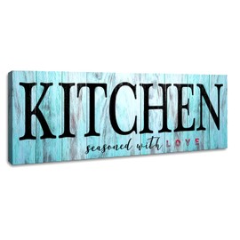 Canvas Wall Art Kitchen Decor Home Artwork Canvas Prints Rustic Farmhouse Kitchen Sign Kitchen Seasoned With Love Wall Decoration 1 Panel Size: 6x17 inches