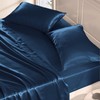 Manyshofu Navy Blue Satin Pillowcase for Hair Protection- 2Pcs Queen