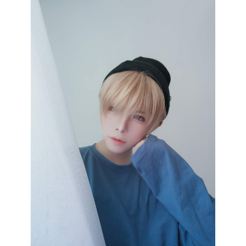 Hawkko Men's Wig, Short, Harajuku, Handsome, Natural, Small Face, Heat