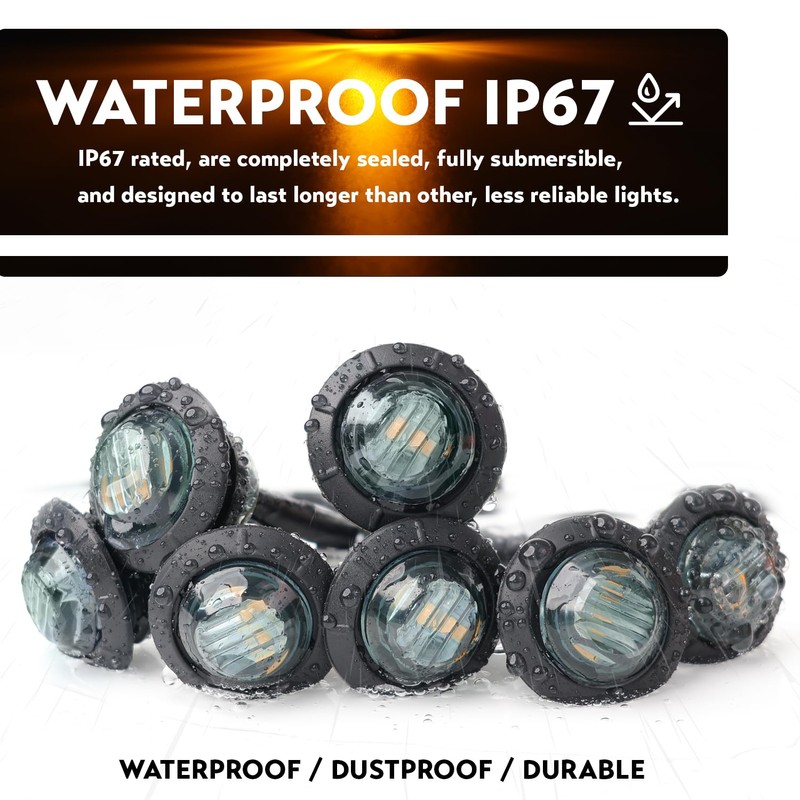 Ledvillage 20 Pcs 3/4 Inch Mini Round Smoked Lens Amber