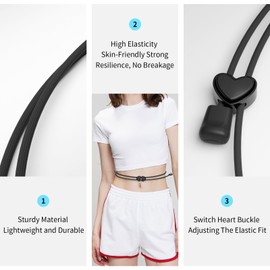 WDG 2pcs Crop Tuck Band,Tuck Band Adjustable Band,croptuck Adjustable Band,Crop Band for Tucking Shirts,Shirt Stays Belt for Men/Women(Black,L)