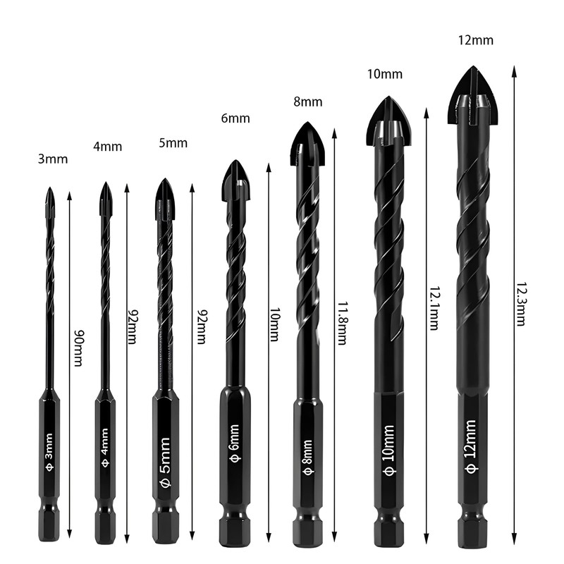 YUNXIASW 7 Piece Set Concrete Drill Bit Drill Hole Drill