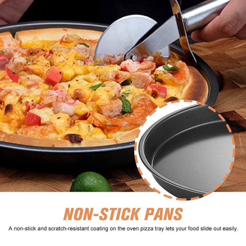Operitacx Non Stick Pizza Baking Tray Carbon Steel Baking Pan