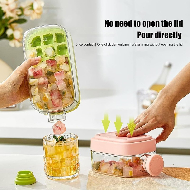 Ice Cube Bottle with Straw - 2 in 1 Water