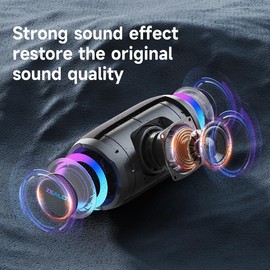 ZEALOT S61 Bluetooth Speaker, IPX7 Waterproof, 20W Stereo Sound, 40H Playtime, RGB Lights, Bluetooth 5.2, Dual Pairing, Portable for Home & Outdoors