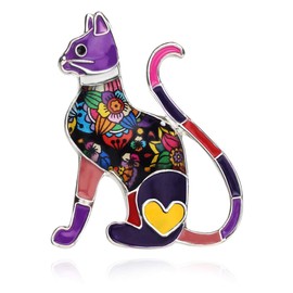 NEWEI Enamel Kitten Cat Brooch Fashion for Women Girls Gift Pendant Cat Decorations, enamel, No gemstone
