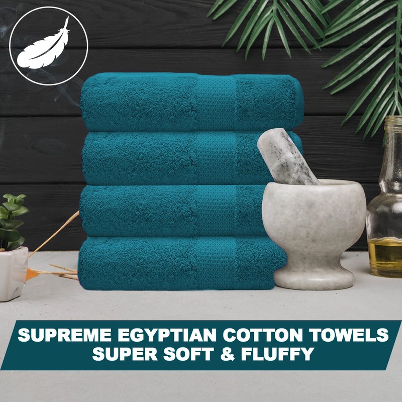 Towelogy® Premium Large Hand Towels Set 100% Combed Ring Spun