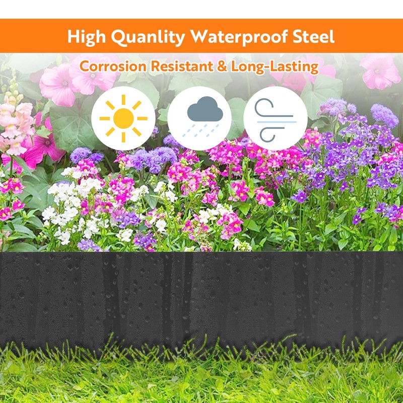 NexiPro Steel Landscape Edging 40" Lx6 H, 6pcs Metal Landscape