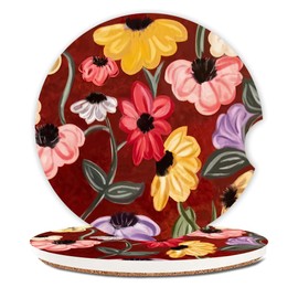 Car Coasters Cup Holder Piano Flower