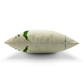 HGOD DESIGNS World Map Pillow Case,Green Watercolor World Map Cotton Linen Cushion Cover Square Standard Home Decorative for Men/Women 18x18 inch Green