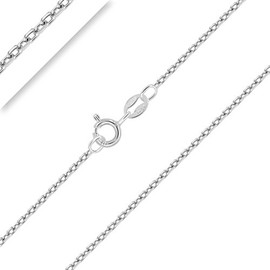Planetys 925 Sterling Silver Rhodium Finishing Cable Chain Necklace 1.9 mm Width 16 Inches