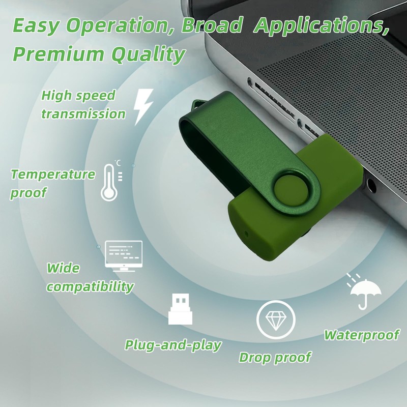 4GB 1 Pack 2.0 USB Flash Drive, with a Lanyard