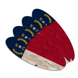 Rustic North Carolina State Flag Distressed USA Double-Sided Oval Nail File Emery Board Set 4 Pack
