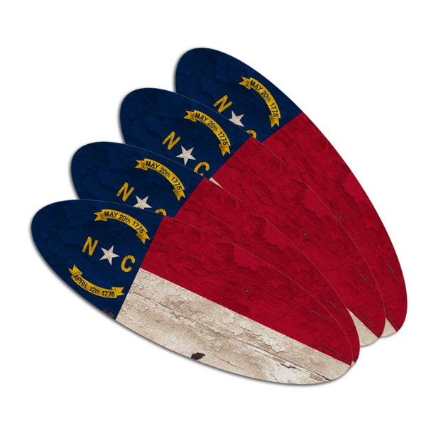 Rustic North Carolina State Flag Distressed USA Double-Sided Oval Nail