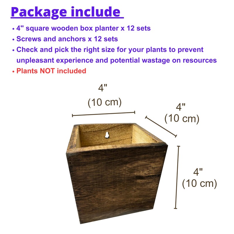 LaLaGreen Indoor Planter Box for Plants (4x4 Inch, 12 Pack)