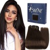 Fshine Hair Wefts Real Hair for Sew-In 45 cm Dark
