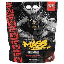 Mutant Mass Extreme Gainer – Whey Protein Powder – Build Muscle Size and Strength – High Density Clean Calories (Triple Chocolate, 12 lbs)