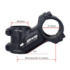 Bicycle Stem 31.8 mm 35 Degree, Aluminium Alloy Handlebar Stem for Mountain Bike, Road Bike, BMX, MTB, Cycling (31.8 x 60 mm)