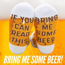 InnoBeta Beer Socks for Men Women, Beer Gifts for Men, Gifts for Beer Lovers, Bring Me A Beer Socks, Beer Mug Socks, Mens Novelty Socks, One Size Crew Socks