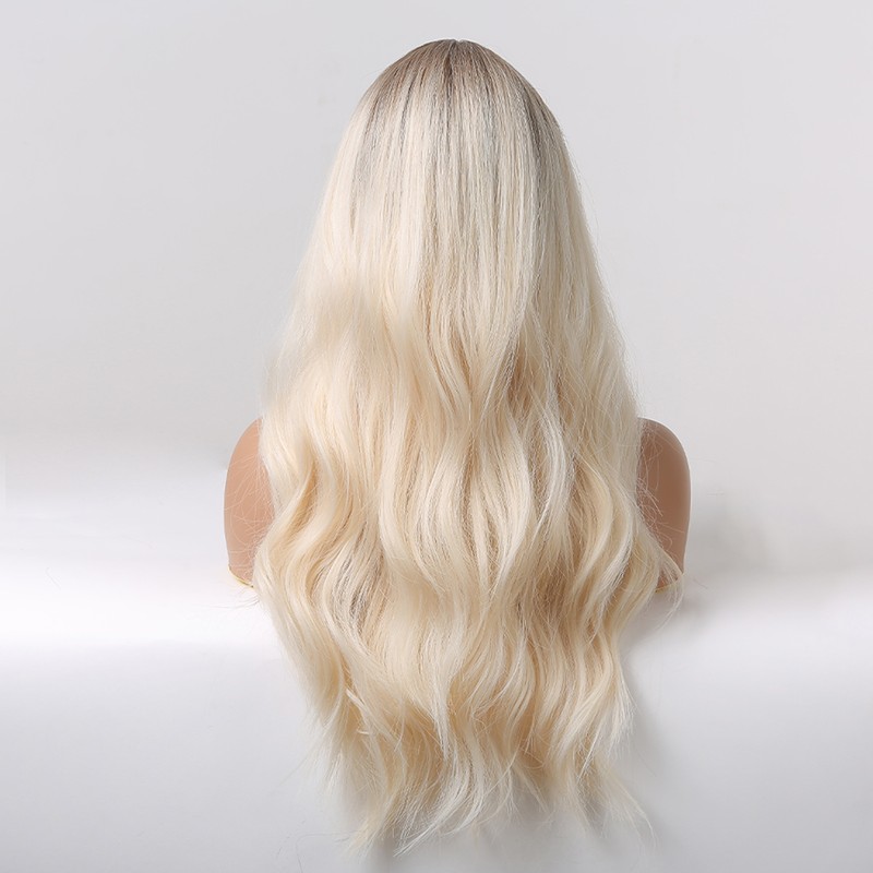 Synthetic Wig Blonde Curly Wavy Wig Long Hairpiece