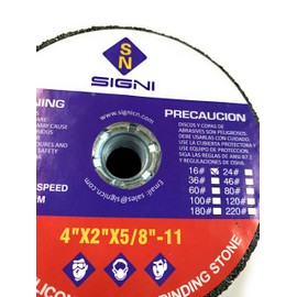 SIGNI 4 inch SiC Silicon Carbide Grinding Stone with 5/8 Arbor Thread for Granite Masonry (C16)