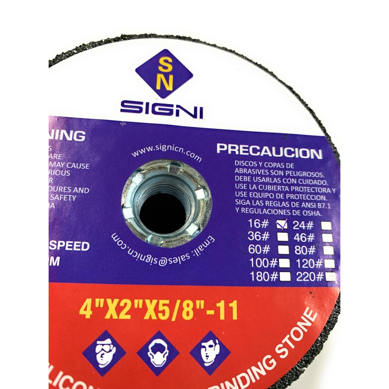 SIGNI 4 inch SiC Silicon Carbide Grinding Stone with 5/8
