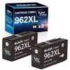 EASYPRINT (New Upgraded) Compatible (2xBlack) 962xl Ink Cartridges for HP