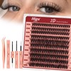 Higu clace Cluster Lashes Kit D Cul, 3D Individual Eyelashes
