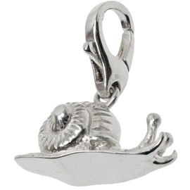 ELEDORO Charm Anhänger Schnecke – Detailreicher Glücksbringer aus 925 Echtsilber, rhodiniert mit Karabiner