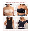 USEASY Strapless Bras for Women Scalloped Wireless Everyday Bra Push