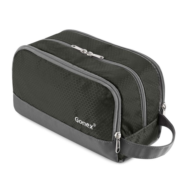 Travel Toiletry Bag Nylon, Gonex Dopp Kit Shaving Bag Toiletry Organizer Gray