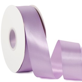 Cinta de satén de color morado claro de 1-1/2 pulgadas x 50 yardas, cinta de tela de poliéster de alta densidad de doble cara para envolver regalos, bodas, fiestas, manualidades, lazos para el pelo, adornos de decoración del hogar