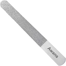 Awans Diamond Deb Nail File, Double Sided Diamond Dust Coating. 6 Inches Reusable Stainless Steel (Nail File - 1)