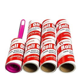 Lint Roller, Pet Hair Remover with Easy Peel Diagonally cut sheets, 1 Handle with 7 Refills, 350 Extra Sticky Sheets in total