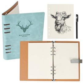 A5 Cuaderno de Hojas Sueltas de 6 anillas,con BolíGrafo,con 100 hojas de papel en blanco,7 x 9 pulgadas(Portada),Cuaderno profesional para...         