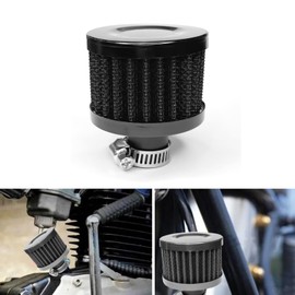 Pvotawp Breather Filter Reather Fit Car Air Vent Cleaner Cold Air Intake Filter Kit, 0.47”Car Turbo Vent Air Intake Filter Valve Cover Cleaner Crankcase Breather Filter Fits Car Motorcycle (Black)