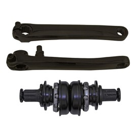 Alta Chromoly Bicycle Crank Set 175mm American Standard Bottom Bracket 8 Splines, Multiple Colors. (Black)